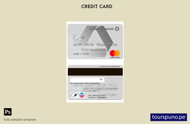 listo para imprimir plantilla de tarjeta de crédito Commerzbank de Alemania